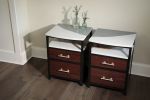 Brooks Glacier Bedside Tables | Tables by Alicia Dietz Studios. Item composed of walnut and steel