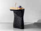 Black Stone & Oak Form Side Table - Still Series | Tables by Donatas Žukauskas. Item composed of oak wood compatible with minimalism and contemporary style