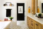 Model #1073 - Custom Double Sink Vanity | Countertop in Furniture by Limitless Woodworking. Item made of maple wood compatible with mid century modern and contemporary style