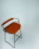 ¨Hug¨Kitchen Counter Stool w/backrest Metal&Natual Leather | Bar Stool in Chairs by Jover + Valls. Item made of steel & leather