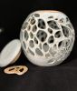 Cut Out Vessel with Lid and Pendant | Decorative Bowl in Decorative Objects by Feats Of Clay. Item made of ceramic compatible with contemporary and modern style
