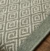Handwoven Woolen Green Runner Rug | Rugs by Evergreen Carpets. Item composed of wool in boho or minimalism style