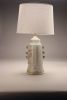 Kiva | Table Lamp in Lamps by Don Ryan. Item composed of linen and stoneware in minimalism or contemporary style