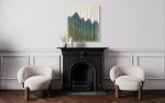 SIERRA GREEN Mountain Landscape Wall Tapestry | Macrame Wall Hanging in Wall Hangings by Wallflowers Hanging Art. Item composed of oak wood & wool compatible with boho and mid century modern style