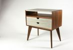AbyGray | Nightstand in Storage by Curly Woods. Item composed of oak wood and concrete in mid century modern style