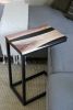 Black Epoxy Walnut River Side C Table (in stock) | Side Table in Tables by Hazel Oak Farms. Item composed of walnut & steel