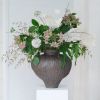 Large Rain Texture Tsubo Vase | Vases & Vessels by Ocean Ridge Kiln. Item made of ceramic compatible with contemporary and country & farmhouse style