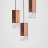 Lamp/One Wood Trio Chandelier | Chandeliers by Formaminima. Item composed of wood and brass