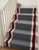 Handwoven Wool Bordeaux & Slate Stair Runner | Runner Rug in Rugs by Evergreen Carpets. Item made of wool works with boho & minimalism style