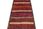 Vintage Gabbeh Persian Tribal Rug in Vibrant Chevron Pattern | Area Rug in Rugs by Rug and Kilim