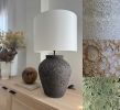 Magna handmade tall/wide table/floor lamp. | Table Lamp in Lamps by ENOceramics. Item composed of fabric and metal in contemporary or country & farmhouse style
