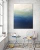 Abstract Blue Ombre | Oil And Acrylic Painting in Paintings by Nicolette Atelier. Item composed of canvas and synthetic