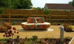 Admiral Court Patchwork Mosaic Bench | Public Mosaics by Paul Siggins - The Mosaic Studio | Admiral Court Care Home - Hallmark Care Homes in Southend-on-Sea. Item made of ceramic