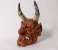 The Crimson Goblin – High-Detail Mythological Wood Sculpture | Decorative Objects by Holzkunst Samuel Meisinger. Item made of wood compatible with art deco style