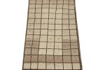 Vintage Qashqai Persian Gabbeh Runner in Beige-Brown Grid | Area Rug in Rugs by Rug and Kilim