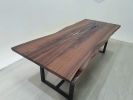 Jemond Resin Black Walnut Solid Wood Dining Table 39" x 94" | Tables by Holzsch. Item made of walnut with metal works with contemporary & industrial style