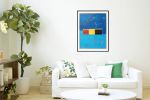 Blue composition III | Oil And Acrylic Painting in Paintings by Luis Medina. Item composed of paper in minimalism or contemporary style