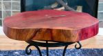 Purple Heart Live Edge End Table with Chrysocolla Inlay | Coffee Table in Tables by Natural Wood Edge Creations by Rick Griggs. Item composed of wood