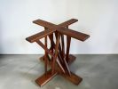 Walnut dining table pedestal base | Tables by Van Werden Designs. Item composed of walnut in mid century modern or eclectic & maximalism style