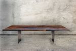 Handmade Walnut Dimensional Dining Table | Steel Base | Tables by SAW Live Edge. Item made of walnut & steel compatible with minimalism and mid century modern style