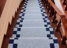 Handwoven Woolen Blue Runner Rug | Rugs by Evergreen Carpets. Item composed of wool compatible with boho and minimalism style
