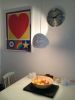 Claylight Double Cut Large Pendant 9" | Pendants by lightexture | fresco cafe & gelateria in New York. Item made of ceramic works with contemporary & modern style