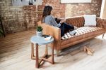 Concrete + Carved Wood End Tables | Tables by Alicia Dietz Studios. Item composed of walnut and concrete