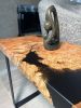 Maple Burl with Black Epoxy Side Table | Tables by Lock 29 Design. Item composed of maple wood & steel compatible with modern style