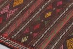 Vintage Persian Soumak Kilim, Deep Brown with Jewel Tone | Area Rug in Rugs by Rug and Kilim