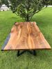 Black Walnut Epoxy Dining Table - Live Edge Wood Slabs | Tables by Tinella Collection. Item composed of walnut & metal compatible with contemporary and country & farmhouse style