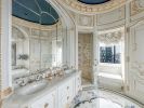 Park West Penthouse Vanity Bespoke Lighting | Lighting by Darin White | HAVA studios. Item composed of wood and marble in traditional style