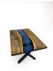 Space Blue Epoxy Resin Table - Custom Dining Table | Tables by Tinella Collection | New Mexico State Capitol in Santa Fe. Item composed of walnut in boho or minimalism style
