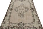 Vintage Zeki Müren Rug with Beige-Brown and Green Floral | Area Rug in Rugs by Rug and Kilim