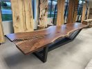 Live Edge Black Walnut Dining Table 398 | Conference Table in Tables by KC Custom Hardwoods. Item made of walnut with steel works with contemporary & modern style