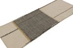 Rug & Kilim’s Contemporary Runner Kilim, In Black And Beige | Area Rug in Rugs by Rug and Kilim