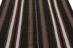 Vintage Turkish Kilim Rug in Brown, Black & White Stripes | Area Rug in Rugs by Rug and Kilim