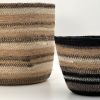 Black and White Jute Basket | Planter in Vases & Vessels by MOkun. Item made of cotton with fiber works with rustic style