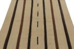 Handwoven Vintage Kilim Beige-Brown Stripe Patterns | Area Rug in Rugs by Rug and Kilim