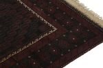 Rug & Kilim's Baluch Runner Rug in Maroon & Blue Geometric | Area Rug in Rugs by Rug and Kilim