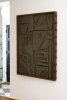 Olive Brown Brutalist Wall Sculpture | Wall Hangings by Blank Space Studios. Item made of oak wood with stone works with boho & eclectic & maximalism style