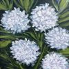 Night Sentinels - White Hydrangeas | Oil And Acrylic Painting in Paintings by Filomena Booth Fine Art. Item made of canvas works with contemporary style