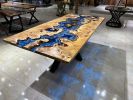 Ultra Blue  Epoxy Dining and Kitchen Table - Made To Order | Dining Table in Tables by Gül Natural Furniture. Item composed of wood and metal in country & farmhouse or coastal style