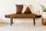 Zhara Metal, Wood & Top Grain Leather Bench | Ottoman in Benches & Ottomans by Mango Furniture Co. Inc.. Item made of wood with metal works with contemporary & transitional style