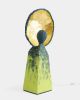 Eclectic Green Wool Floor Lamp - IC 15 by Studio Josha | Lamps by Studio Josha. Item made of wood with wool works with contemporary & eclectic & maximalism style