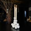 Arty White Candleholder "Textures Pearls" for 2 Candles Sphe | Candle Holder in Decorative Objects by IRENA TONE. Item compatible with minimalism and eclectic & maximalism style
