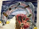 Sophia, stained glass fortune teller | Glasswork in Wall Treatments by Celinder's Glass Design | Psychic Readings by Dorothy in Newport Beach. Item composed of glass