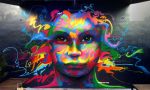 Deep Young Eyes | Street Murals by Juan Diaz | Cafeina Wynwood Lounge in Miami. Item composed of synthetic