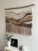 Handwoven Wall Tapestry in Earthy Tones "Sands of Time" | Macrame Wall Hanging in Wall Hangings by Tissage Sauvage. Item made of wood & cotton compatible with boho and country & farmhouse style