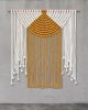 Sun - Minimalist Gold and White Fiber Art | Macrame Wall Hanging in Wall Hangings by Zora Studio. Item composed of cotton in minimalism or contemporary style