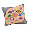 hand-embroidered needlepoint idolEYES original pillow, OOAK | Pillows by Mommani Threads. Item composed of wool in contemporary or eclectic & maximalism style